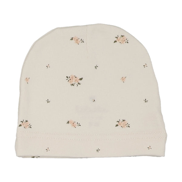 Lilette Cream/Pink Rosebud Print Beanie RBB-CREP