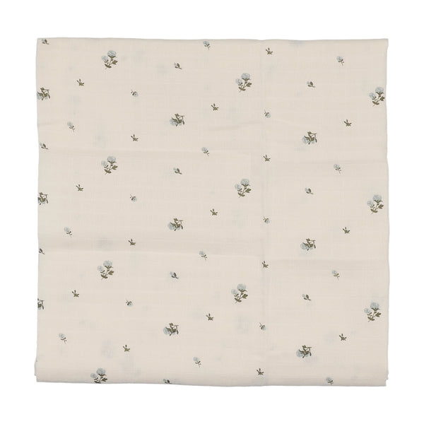 Lilette Cream/Blue Muslin Swaddle MSS-CREB
