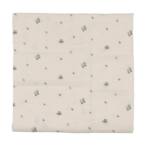 Lilette Cream/Blue Muslin Swaddle MSS-CREB