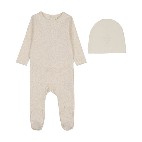 Lilette Cream/Pink Leaf Trail Footie Set LTFS-CREP