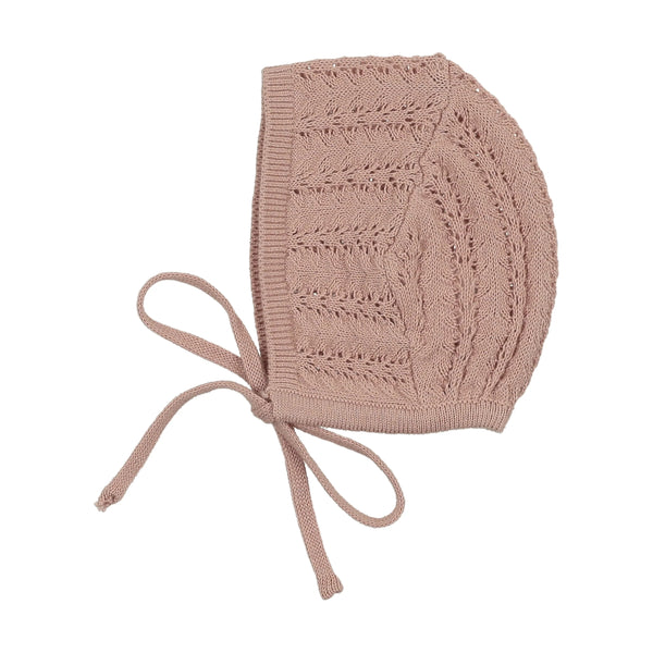 Lilette Dusty Pink Crochet Knit Bonnet CKB-DPNK
