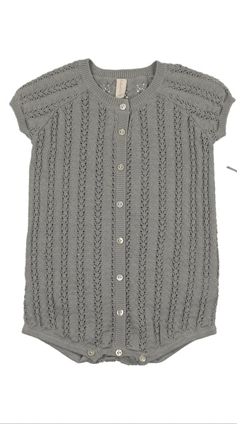 Lilette Light Blue Crochet Knit Boys Romper CKBR-LIB