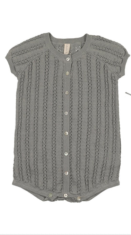 Lilette Light Blue Crochet Knit Boys Romper CKBR-LIB