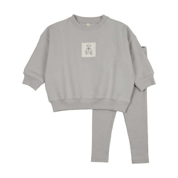 Lilette Pale Blue Graphic Tag Sweatshirt Set GTSS-PBL