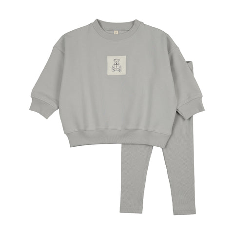 Lilette Pale Blue Graphic Tag Sweatshirt Set GTSS-PBL