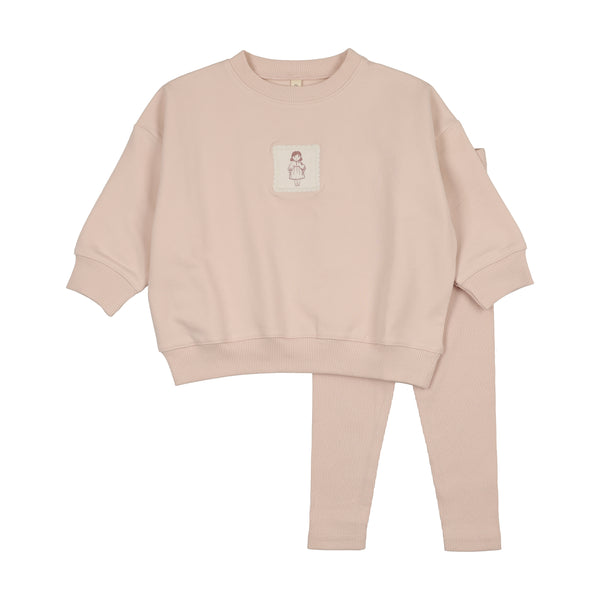 Lilette Petal Graphic Tag Sweatshirt Set GTSS-PTL