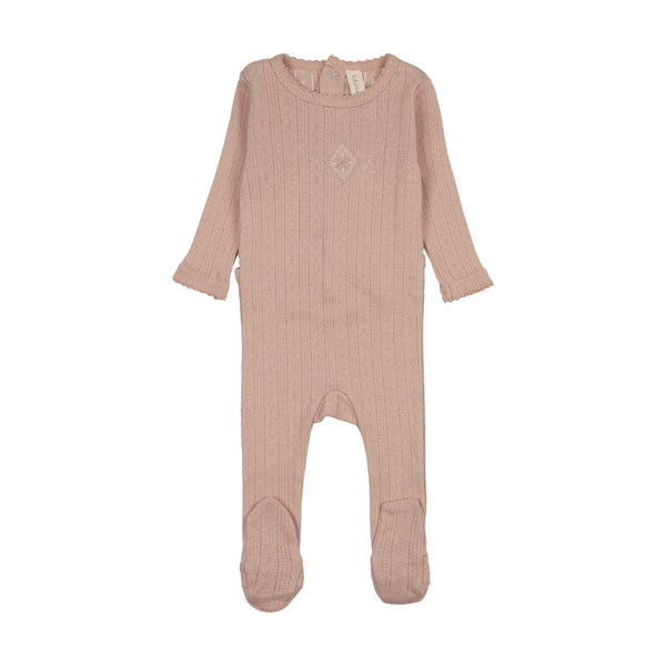 Lilette Dusty Pink Geo Floral Embroidered Footie GFEF-DPNK