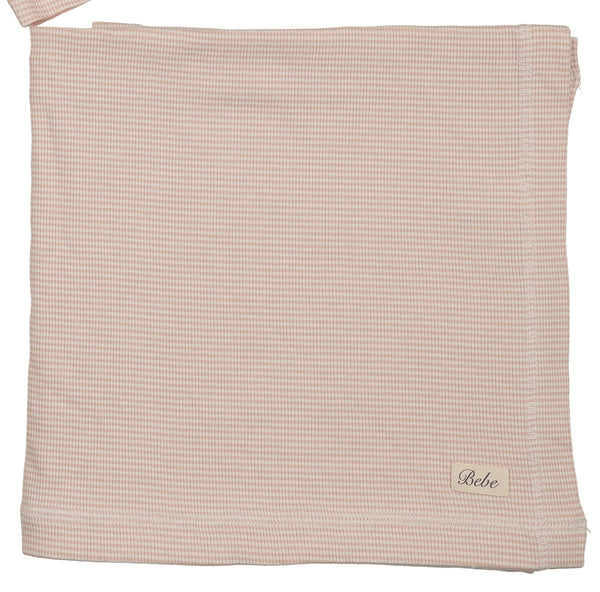 Lilette Dusty Pink Striped Bebe Blanket