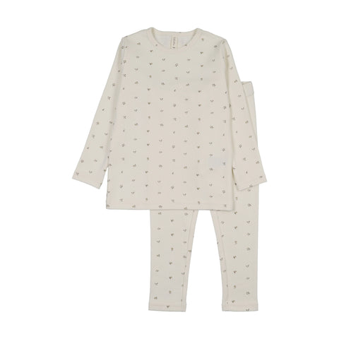 Lilette Cream/Oat Bitsy Floral Lounge Set