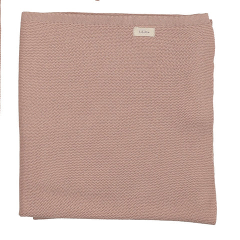 Lilette Dusty Pink/Cream Embroidered Knit Collar Blanket