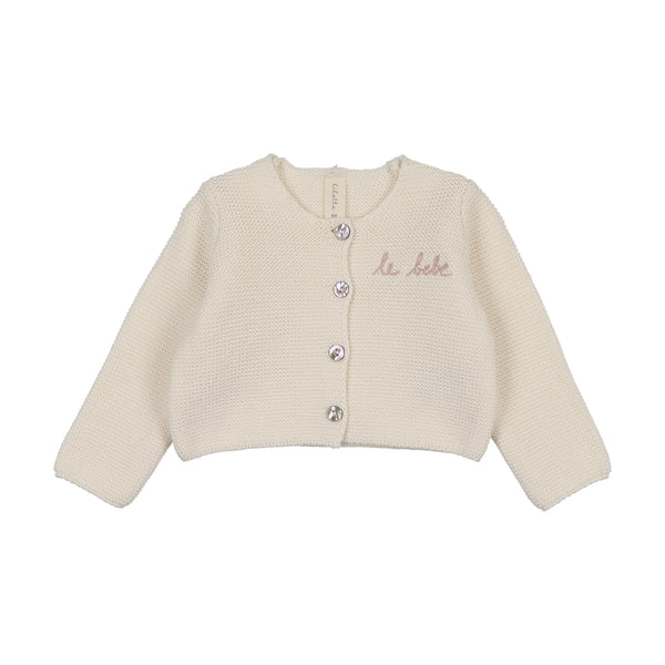Lilette Cream/Pink Le Bebe Knit Cardigan