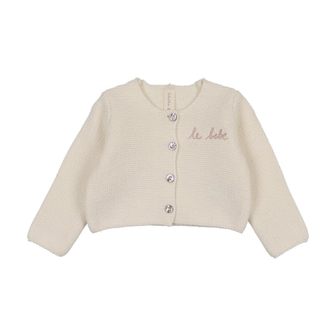 Lilette Cream/Pink Le Bebe Knit Cardigan