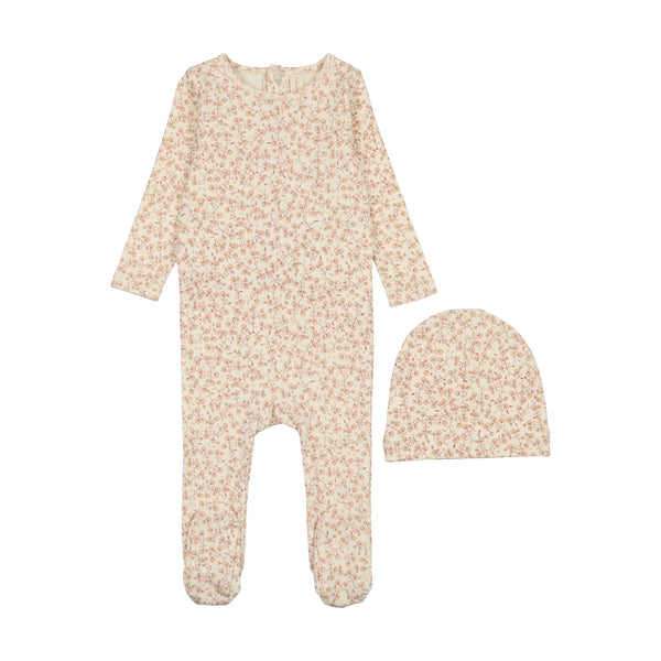 Lilette Mauve All Over Floral Footie Set