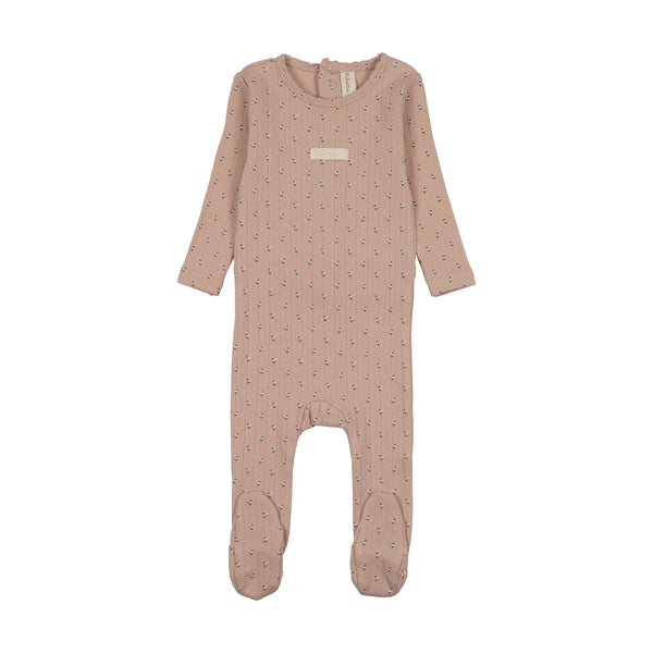 Lilette Dusty Pink Floret Print Footie FPF-DPNK