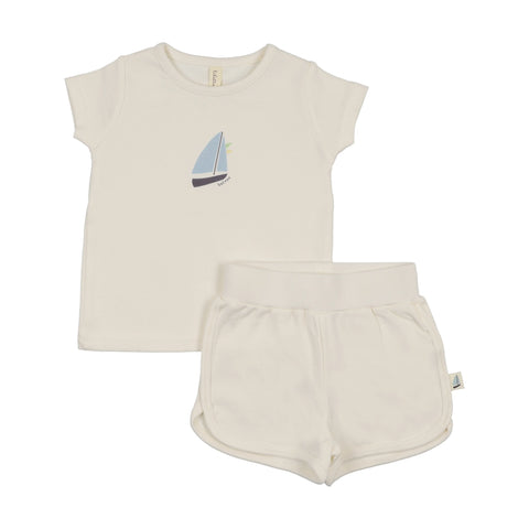 Lilette Cream Nautical Short Sleeve Set NSS-CRE