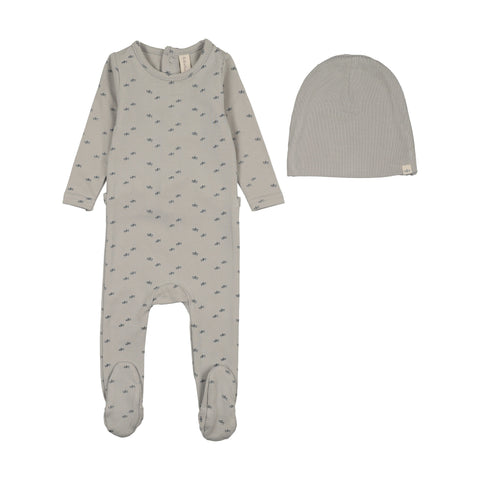 Lilette Pale Blue Paper Boat Footie Set PBFS-PBL