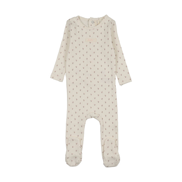 Lilette Cream/Pink Floret Print Footie FPF-CREP