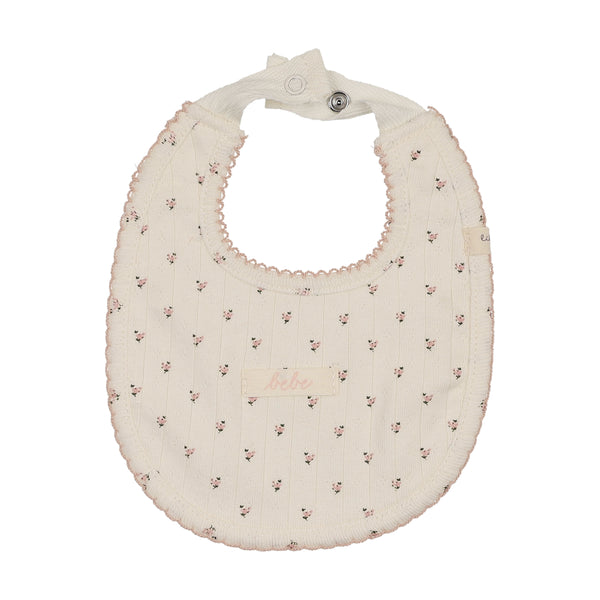Lilette Cream/Pink Floret Print Bib FPB-CREP