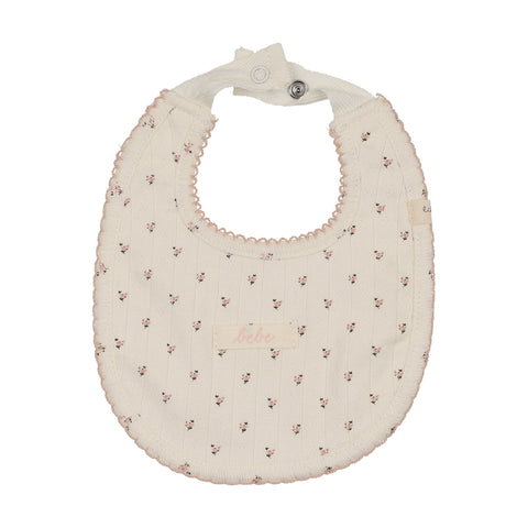 Lilette Cream/Pink Floret Print Bib FPB-CREP