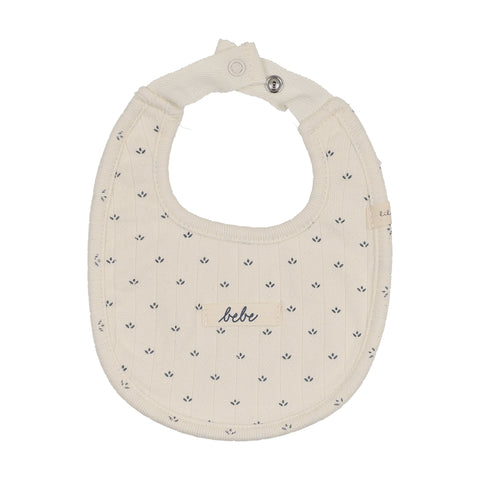 Lilette Cream/Blue Floret Print Bib FPB-CREB