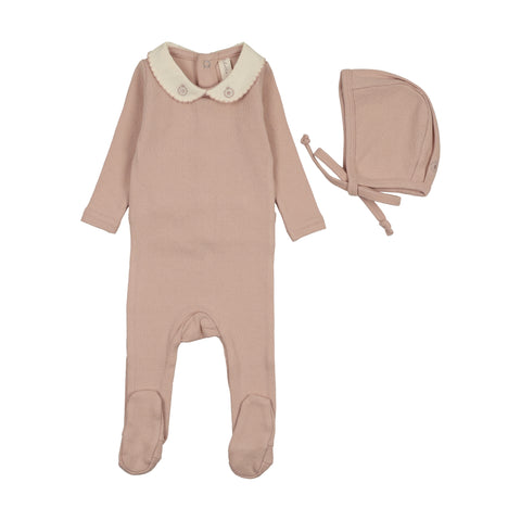 Lilette Dusty Pink Sweetheart Collar Footie Set SCFS-DPNK