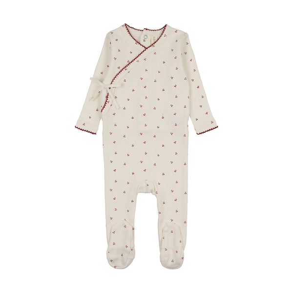 Lilette Cream/Pink Cherry Scallop Footie CSF-CREP