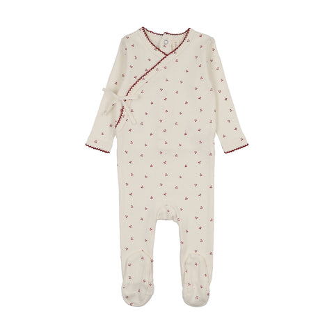 Lilette Cream/Pink Cherry Scallop Footie CSF-CREP