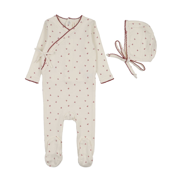 Lilette Cream/Pink Cherry Scallop Footie Set CSFT-CREP