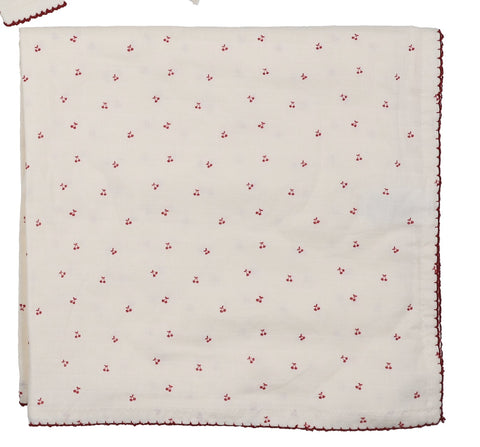 Lilette Cream/Pink Cherry Scallop Blanket CSLS-CREP