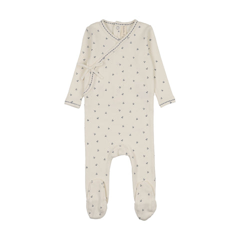 Lilette Cream/Blue Cherry Scallop Footie CSF-CREB