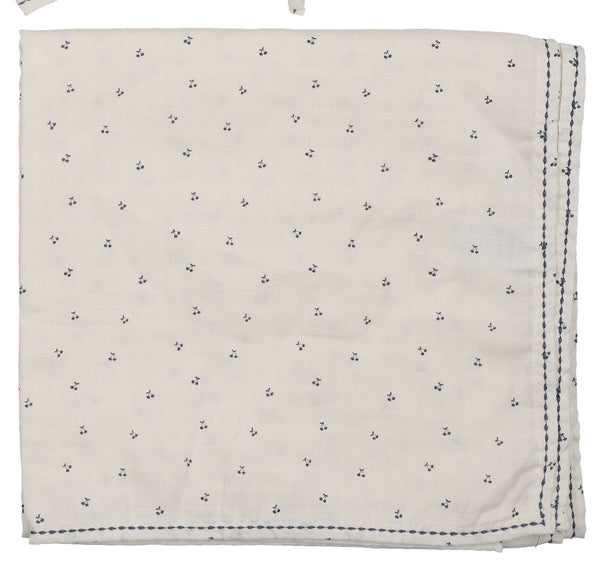 Lilette Cream/Blue Cherry Scallop Blanket CSLS-CREB
