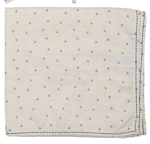 Lilette Cream/Blue Cherry Scallop Blanket CSLS-CREB