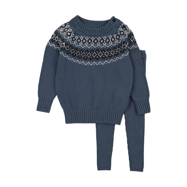 Lil Legs Analogie Dried Blue Heirloom Knits Toddler Boy Set