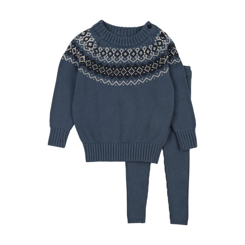 Lil Legs Analogie Dried Blue Heirloom Knits Toddler Boy Set