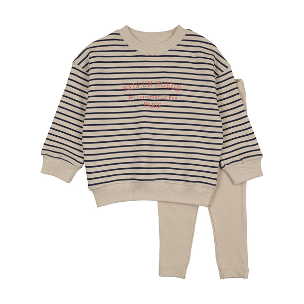 Lil Legs Stripe Print Bold Boys Stripe Sweatshirt Set