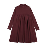 Lil Legs Burgundy Rugged Threads Mockneck Dress