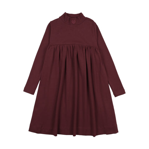 Lil Legs Burgundy Rugged Threads Mockneck Dress