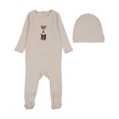 Lil Legs Ivory Bear Footie