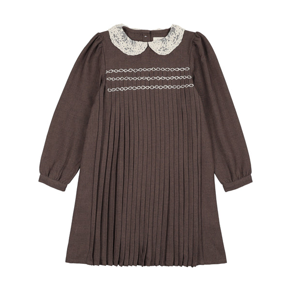 Lil Legs Analogie Misty Oat Heather Pleated Dress