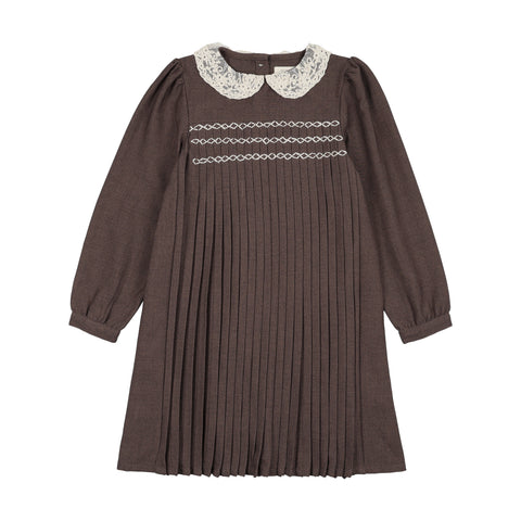 Lil Legs Analogie Misty Oat Heather Pleated Dress