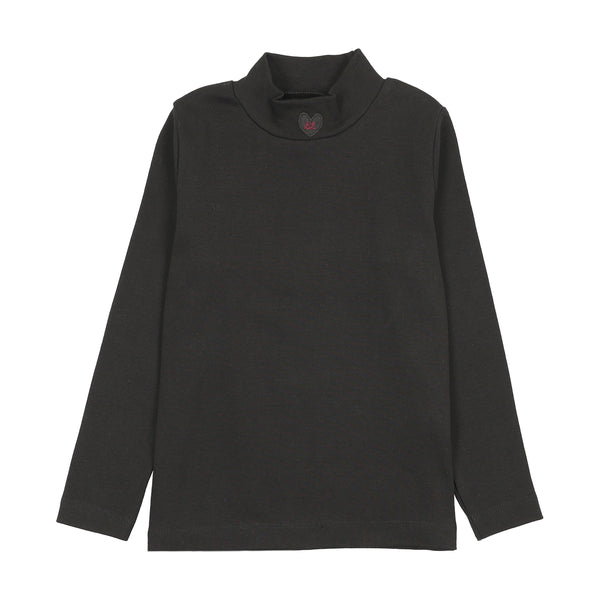 Lil Legs Black Rugged Threads Mockneck Top