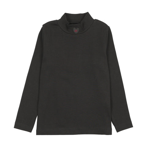 Lil Legs Black Rugged Threads Mockneck Top