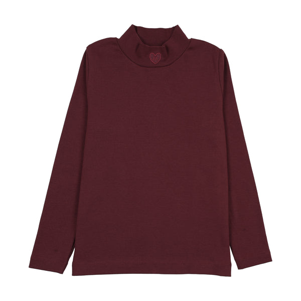 Lil Legs Burgundy Rugged Threads Mockneck Top