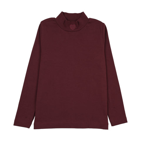 Lil Legs Burgundy Rugged Threads Mockneck Top