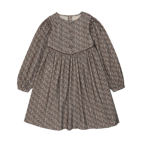 Lil Legs Analogie Oxford Tan Print Home Garden Velvet Trim Dress