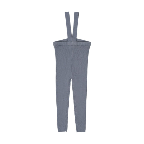 Lil Legs Analogie Dried Blue Knit Suspender Leggings