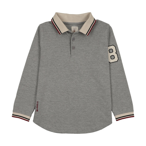 Lil Legs Light Gray Heather Limited Capsule LS Polo