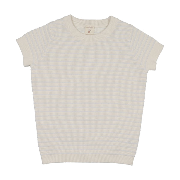 Lil Legs Analogie Clear Blue Textured Stripe Knit Sweater