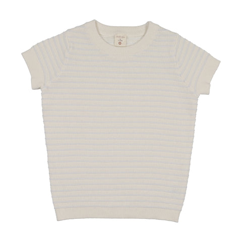Lil Legs Analogie Clear Blue Textured Stripe Knit Sweater