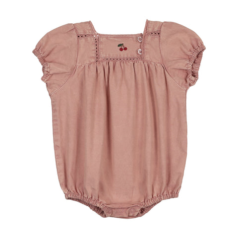 Lil Legs Pink Wash Denim Capsule Girls Romper DBBR-PWSH